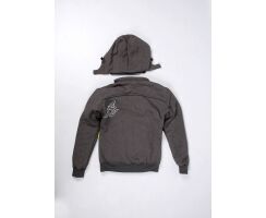 Grauer Wolf Motorradhoodie grau