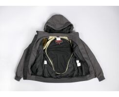 Grauer Wolf Motorradhoodie grau
