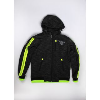 Flash Motorradhoodie grau neon gelb