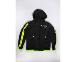 Flash Motorradhoodie grau neon gelb
