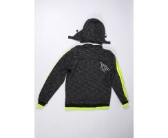 Flash Motorradhoodie grau neon gelb