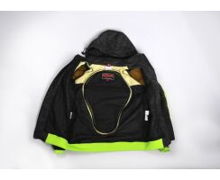 Flash Motorradhoodie grau neon gelb