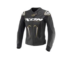 Ixon Vortex3 Lederjacke Damen Schwarz Gold