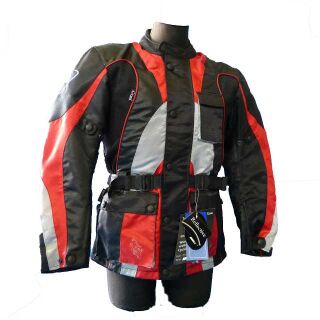 Mesh Textiljacke Sommer Rot - Schwarz