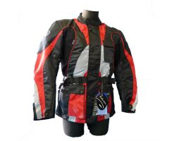 Mesh Textiljacke Sommer Rot - Schwarz
