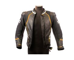 Lederkombi R-R 2-teilig  schwarz rot