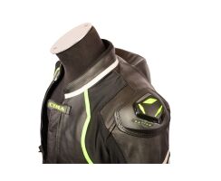 Lederkombi R-R 2-teilig  schwarz neo gelb