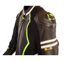 Lederkombi R-R 2-teilig  schwarz neo gelb