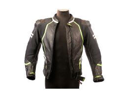 Lederkombi R-R 2-teilig  schwarz neo gelb
