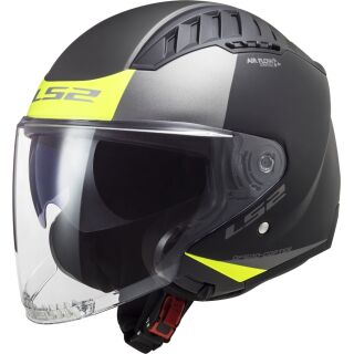 LS2 OF600 Copter Urbane black matt Yellow