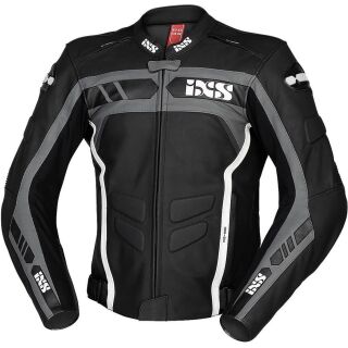 IXS-Lederjacke RS-600 grau weiß